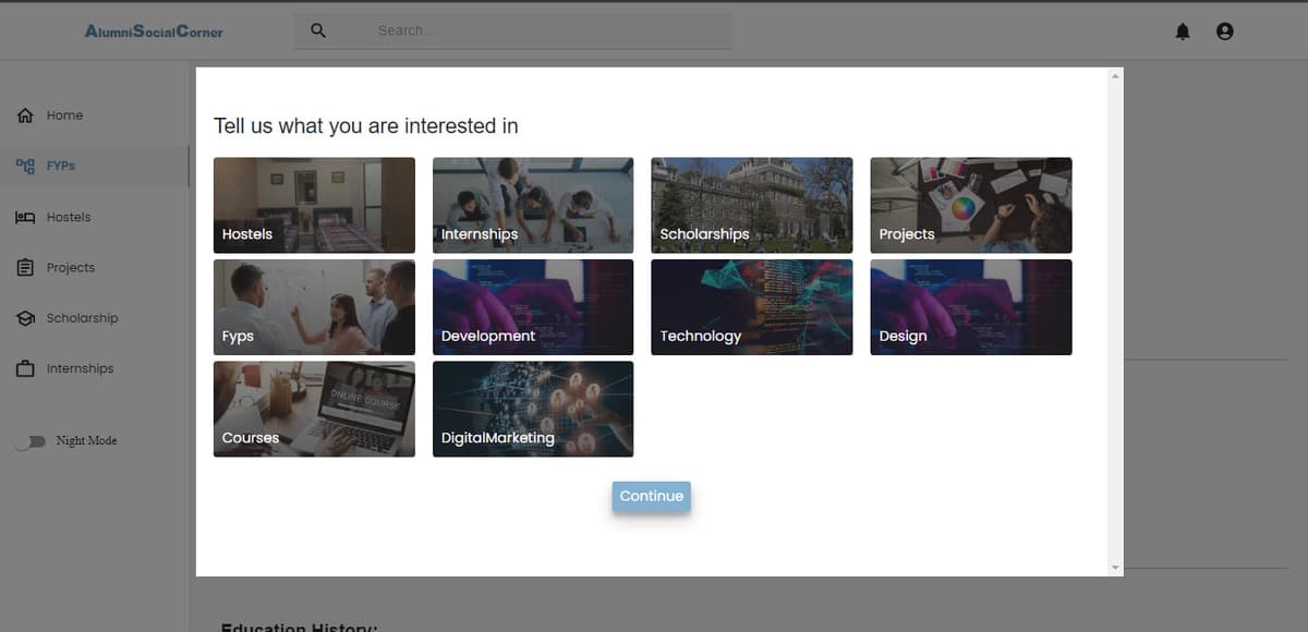 Alumni Social Corner screenshot 1
