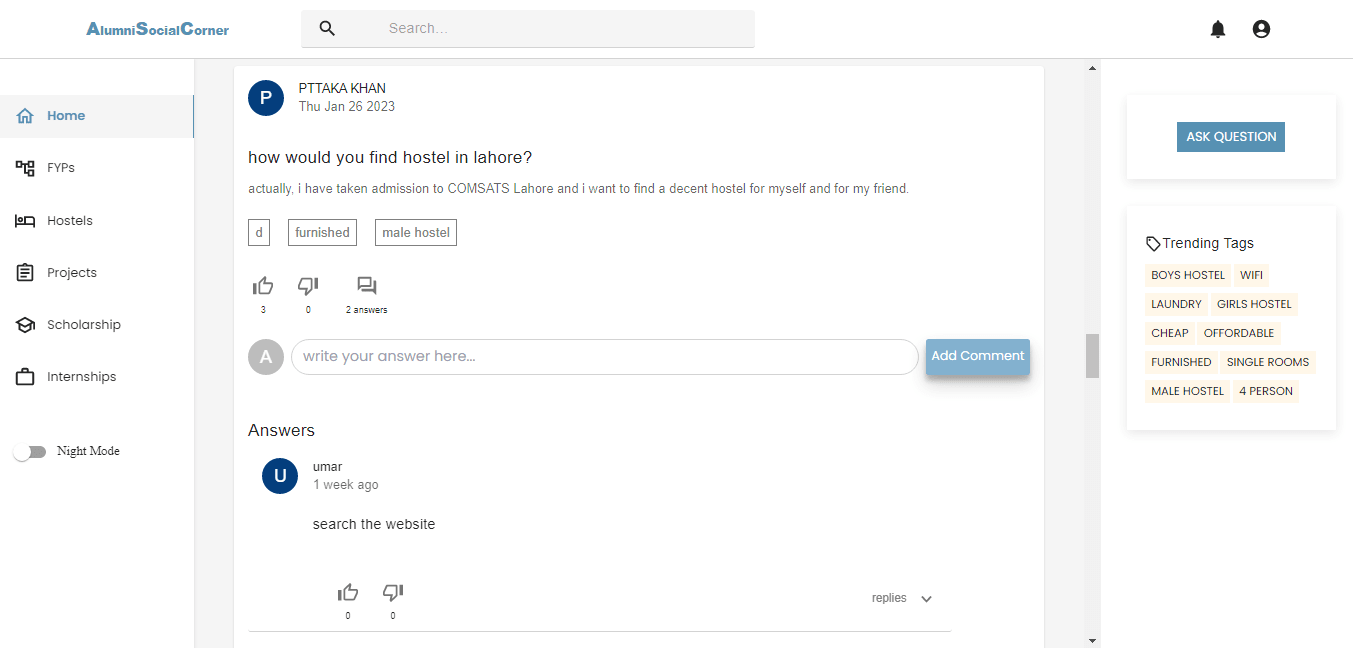 Alumni Social Corner screenshot 2