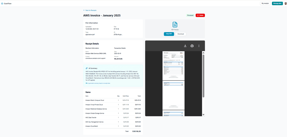 ScanFlow - AI-Powered Receipt Scanning screenshot 2