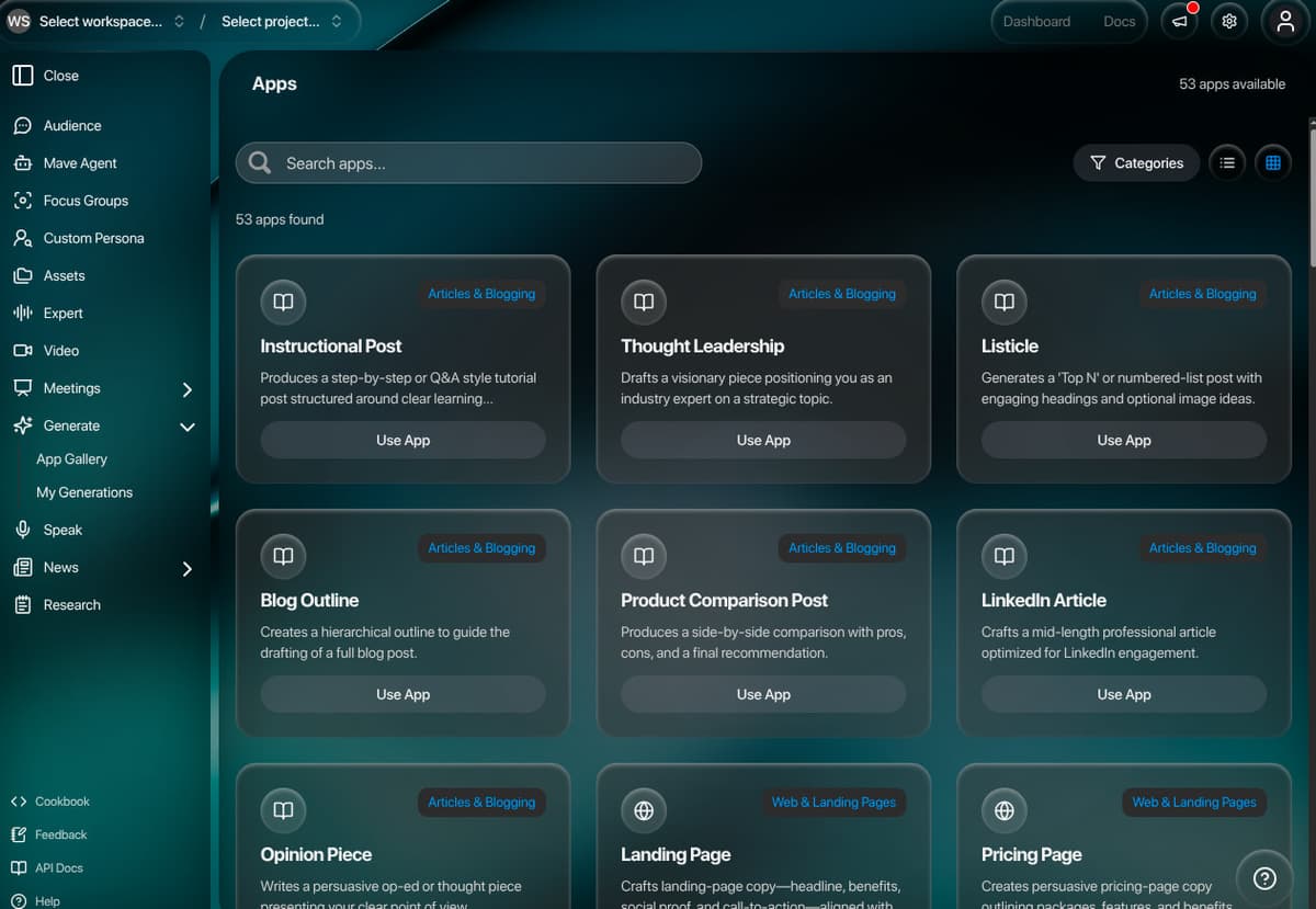 Mavera Platform screenshot 1