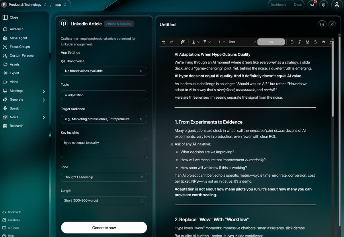 Mavera Platform screenshot 5