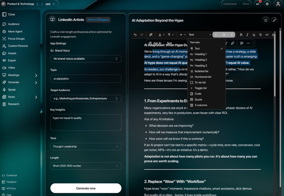 Mavera Platform screenshot 6